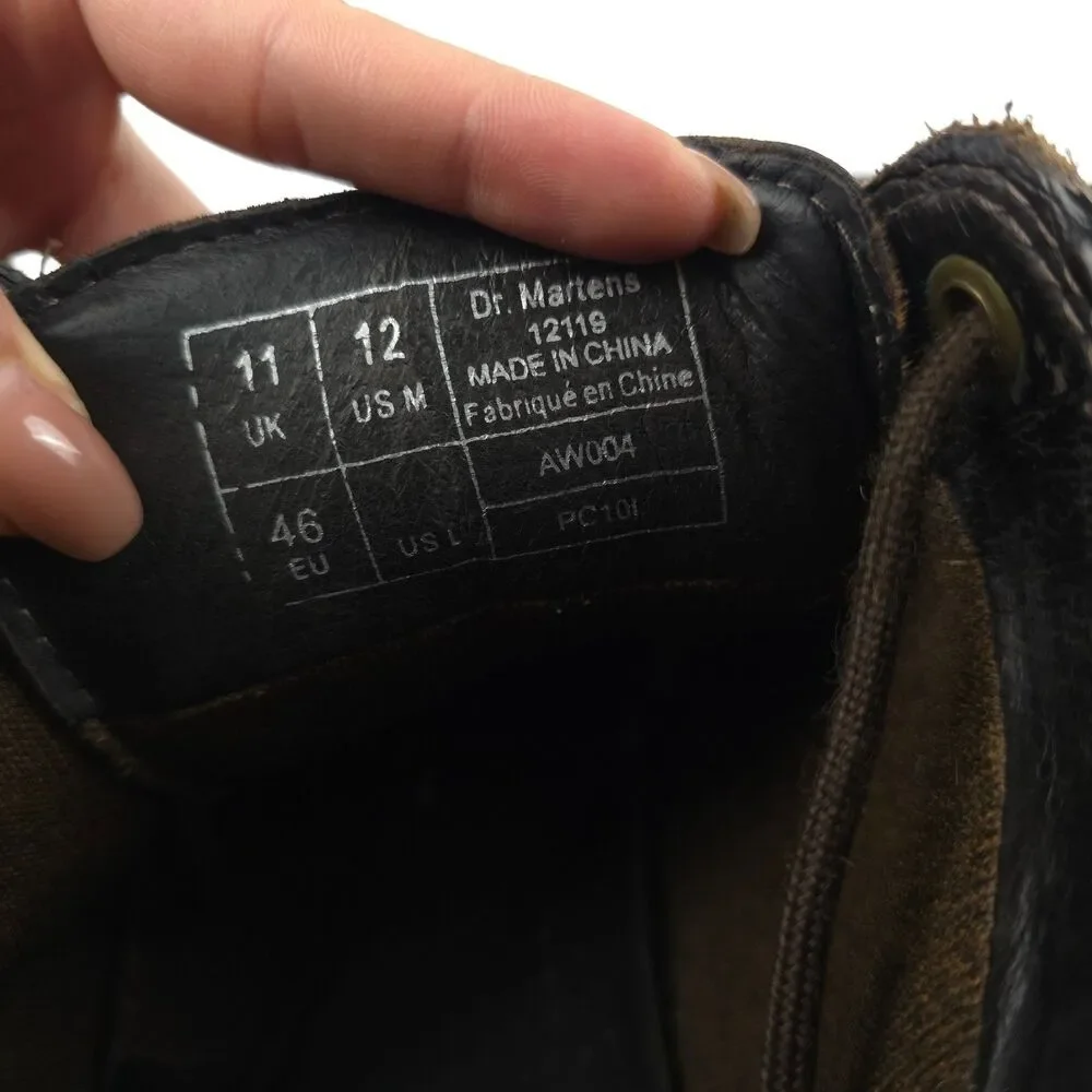 DR MARTENS Vintage 12119 Ankle Work Boot Brown Leather 90s Y2k Streetwear Grunge